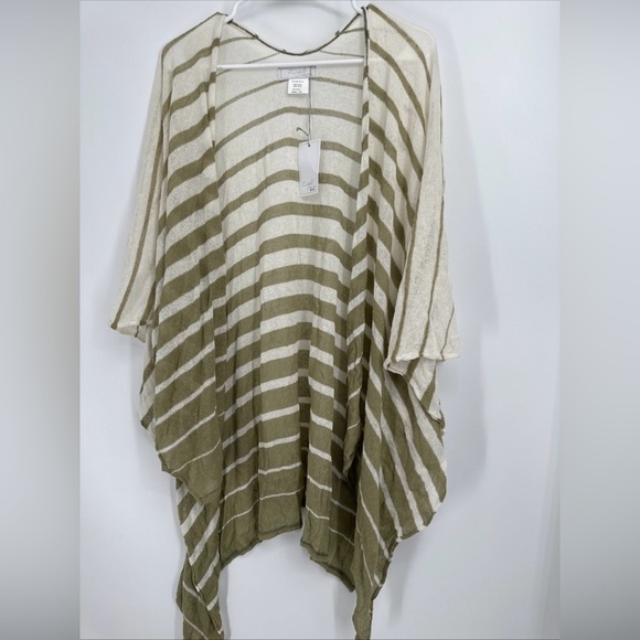 New Italy One Size Shawl Wrap cotton blend Stripe lightweight Topper NEW - Picture 1 of 4